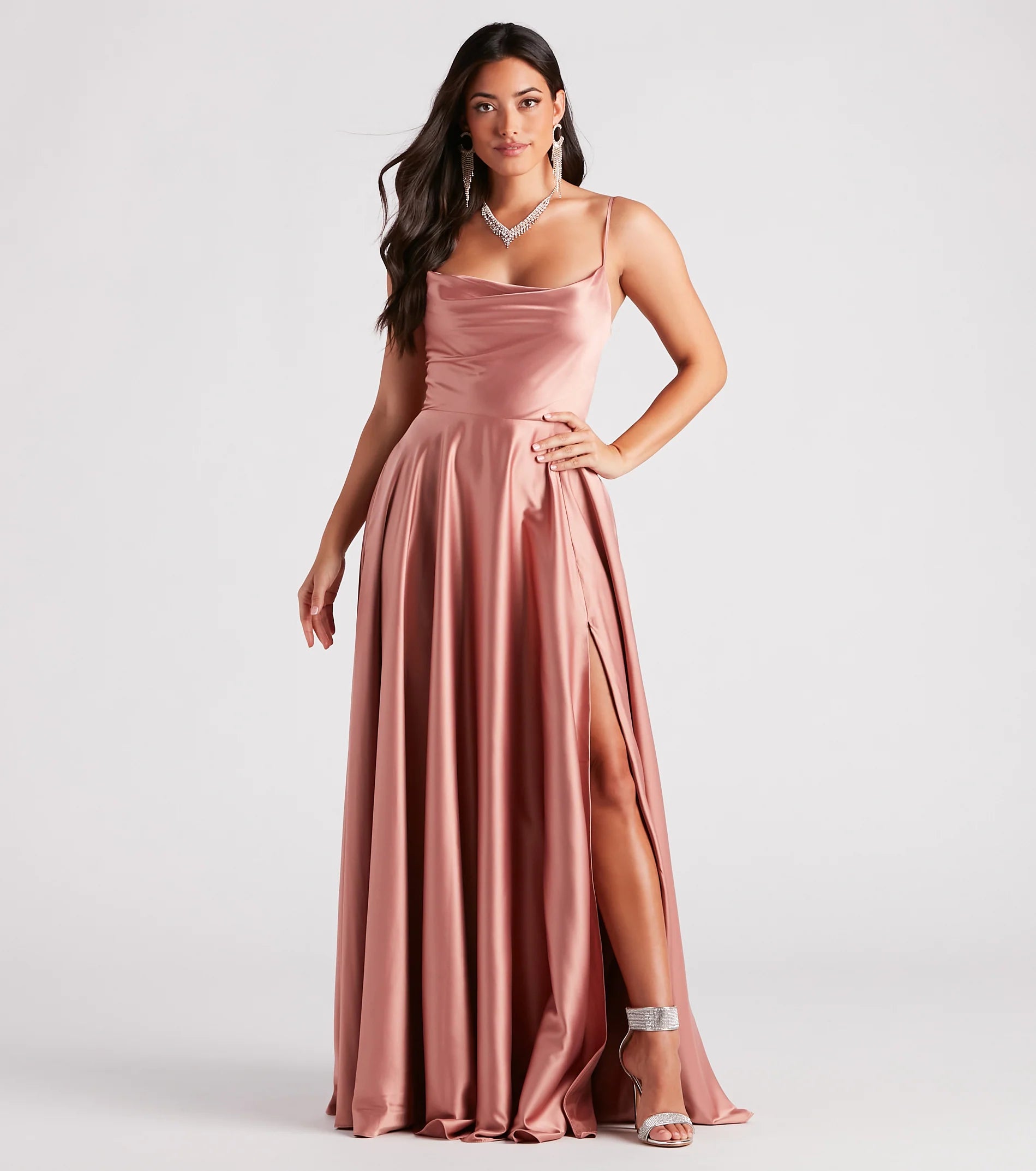 Winslow Formal Satin Lace-Up Dress