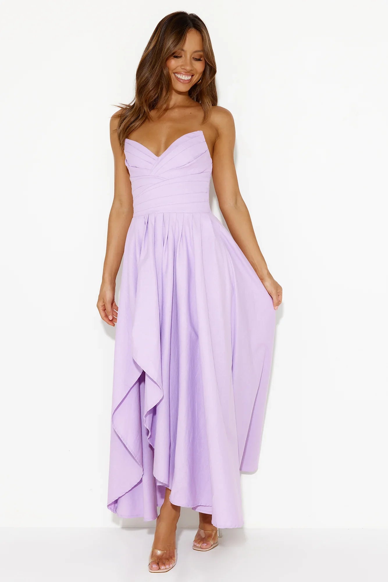 Wise Tales Strapless Maxi Dress Lilac