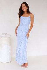 Fresh Rosebud Maxi Dress Blue