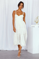 Freshly Brewed Midi Dress White