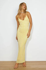 Dreamy Shine Sequin Maxi Dress Yellow