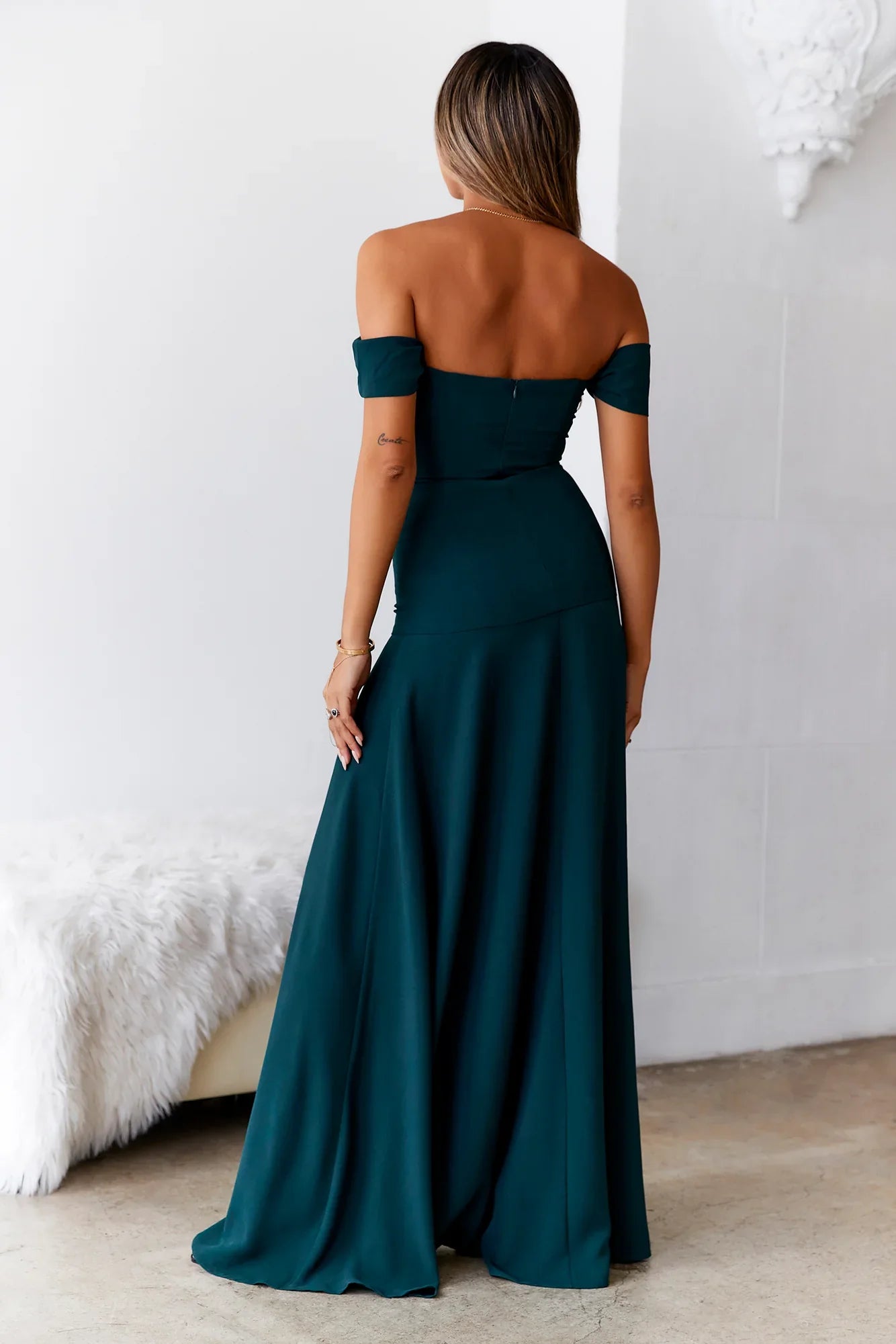 DEAR EMILIA Blushing Cinderella Maxi Dress Green