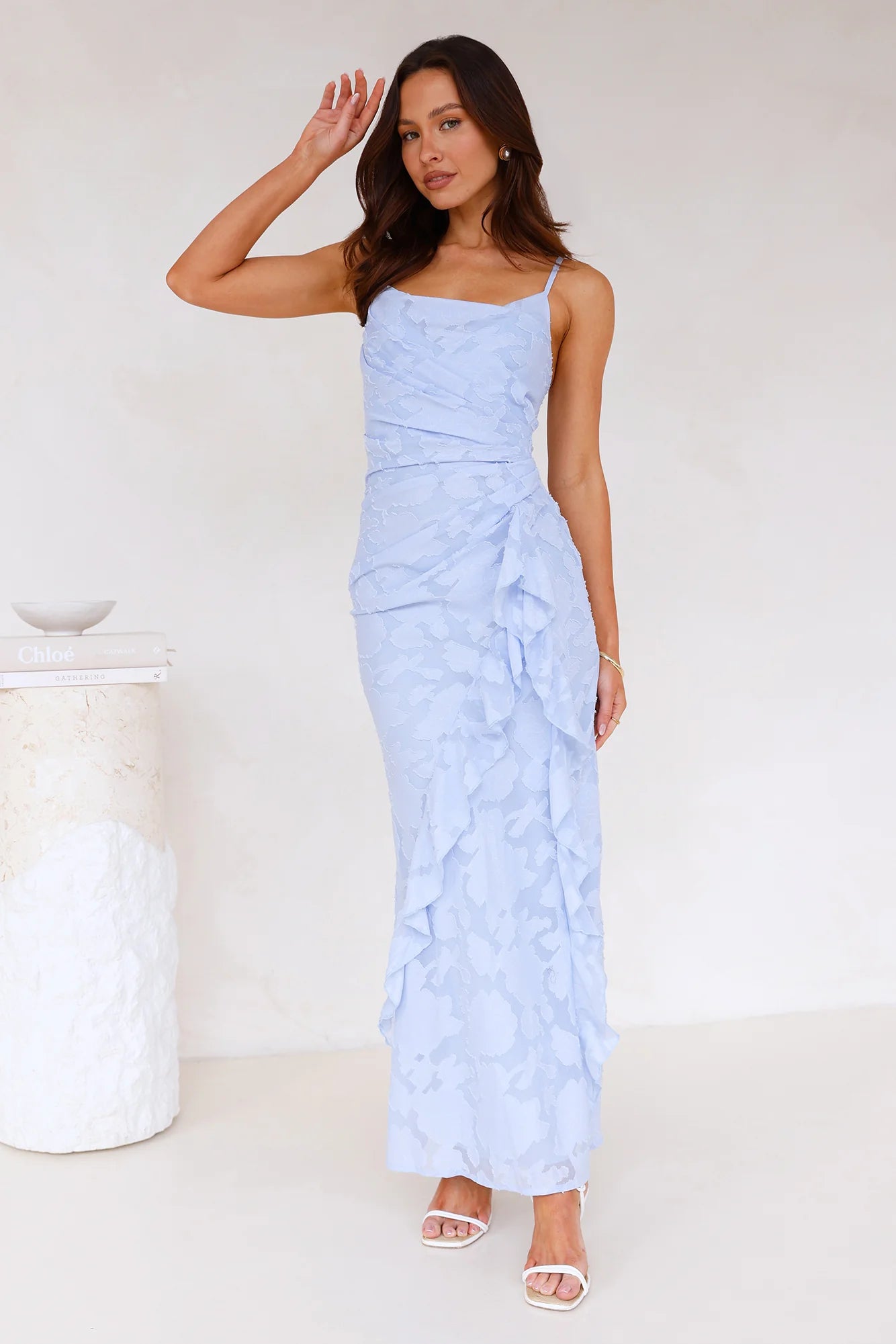 Fresh Rosebud Maxi Dress Blue