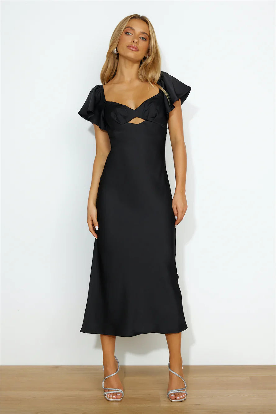 Trendy Guest Midi Dress Black