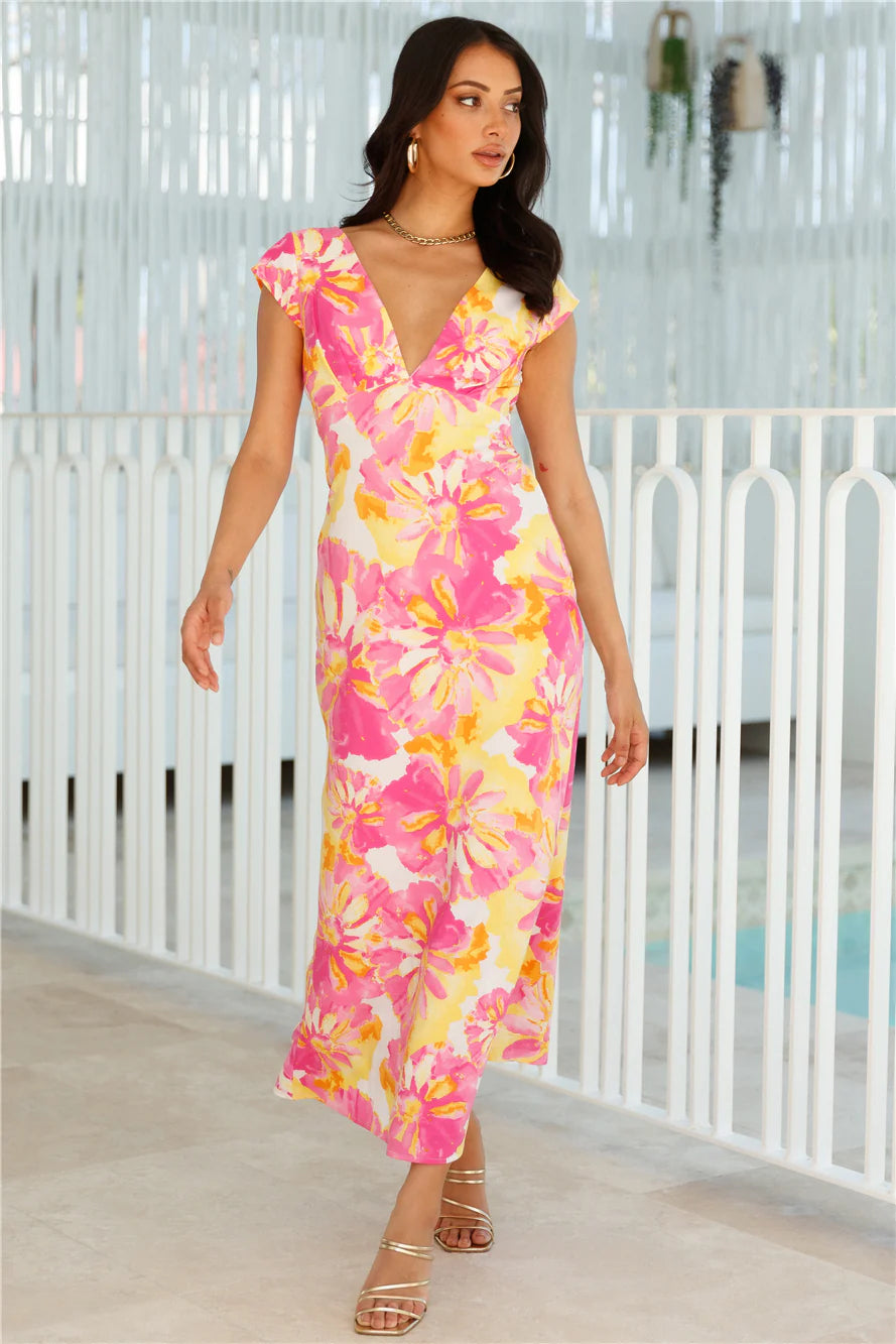 For The Season Maxi Dress Pink