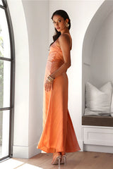 Choose Your Style One Shoulder Maxi Dress Peach