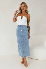 Yours Now Denim Midi Skirt Denim