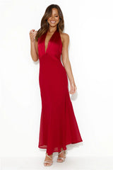 Allowing Luxury Halter Maxi Dress Red