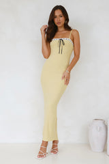 Until The Morning Ribbed Maxi Dress Yellow