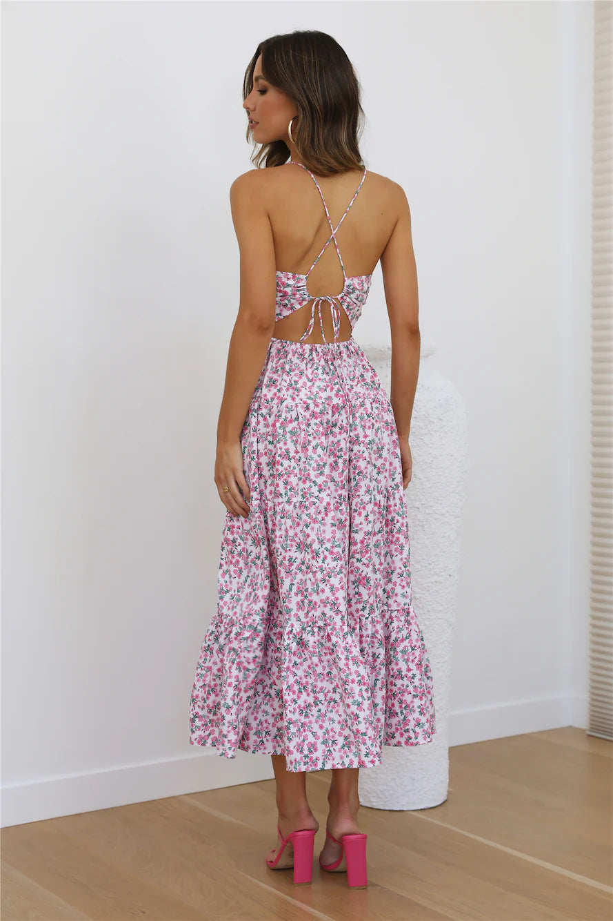 Blooming Girl Maxi Dress Pink