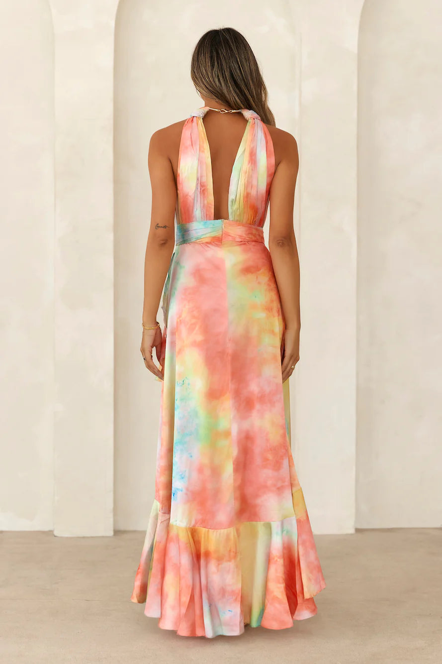 Sunset By The Sea Maxi Dress Coral