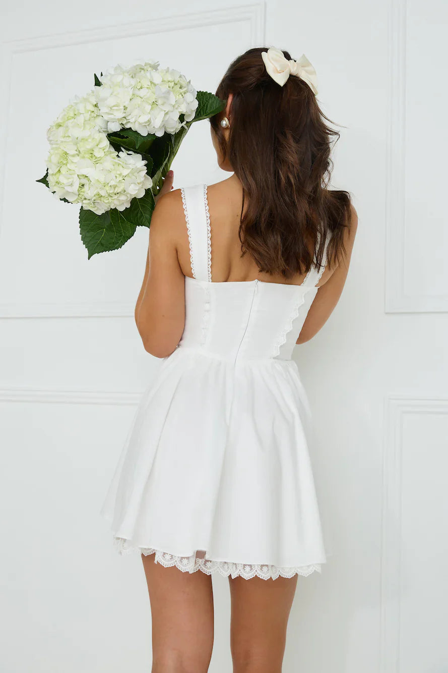 Soft Aesthetic Mini Dress White