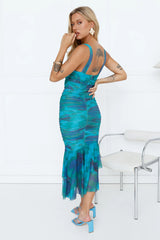 Gemma Loves Mesh Midi Dress Teal