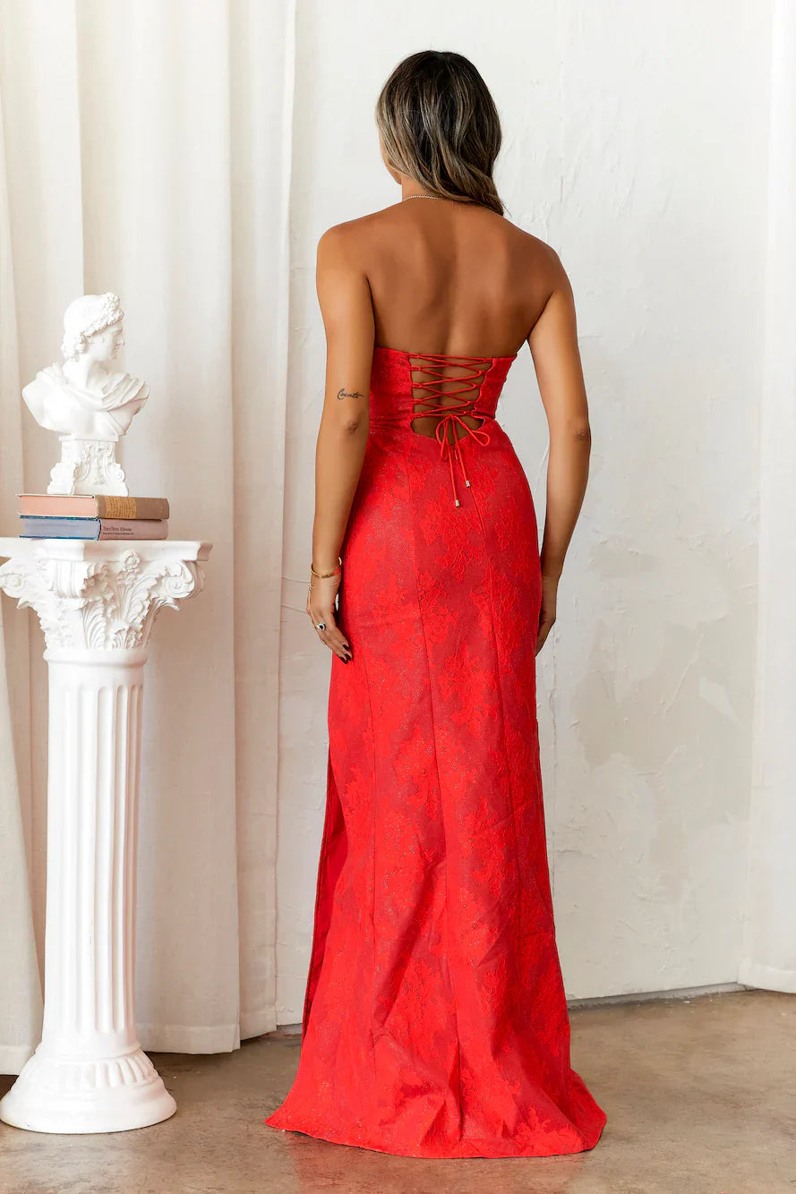 DEAR EMILIA Amazing The Crowd Maxi Dress Red