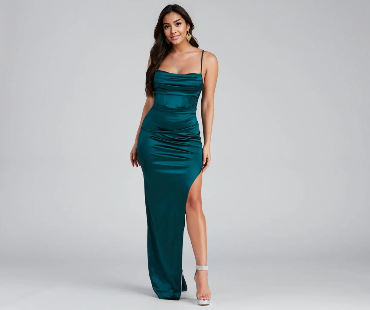 Carmella High Slit Corset Dress