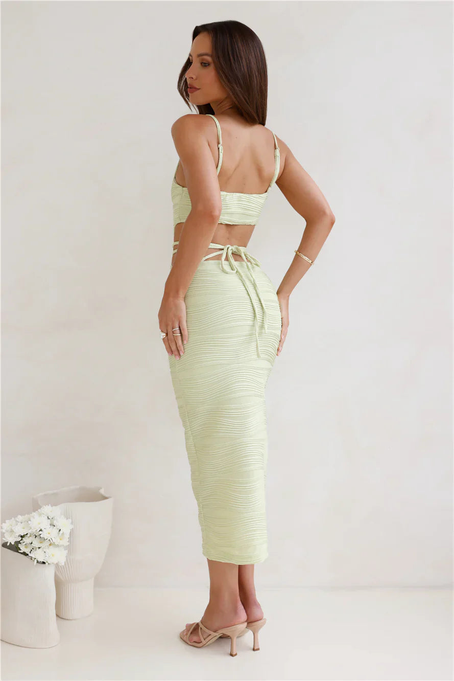 Expanding Horizons Midi Dress Green