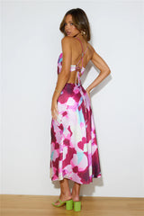 Lover Looks Satin Maxi Dress Multi