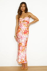 Own The Style Satin Maxi Dress Orange