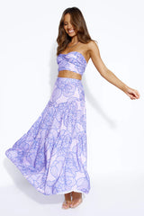 Swirls Surrounding Me Maxi Skirt Purple