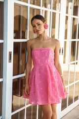 The Sisterhood Strapless Mini Dress Hot Pink