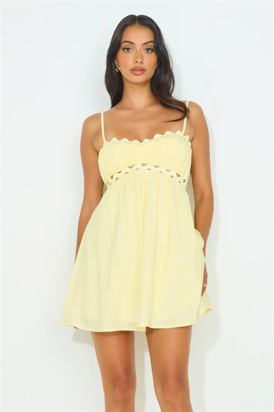 Cruising Beachside Mini Dress Yellow