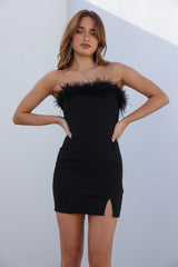 Soft Glam Mini Dress Black