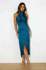 Events On High Satin Midi Dress Blue