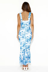 It's Your World Mesh Maxi Dress Blue