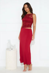 Lace Love Maxi Dress Red