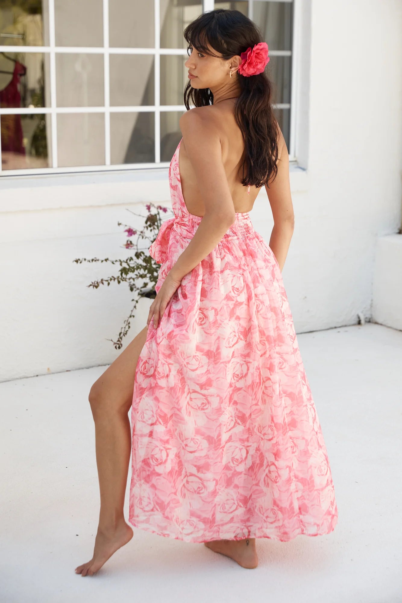 Rules To Follow Halter Maxi Dress Pink