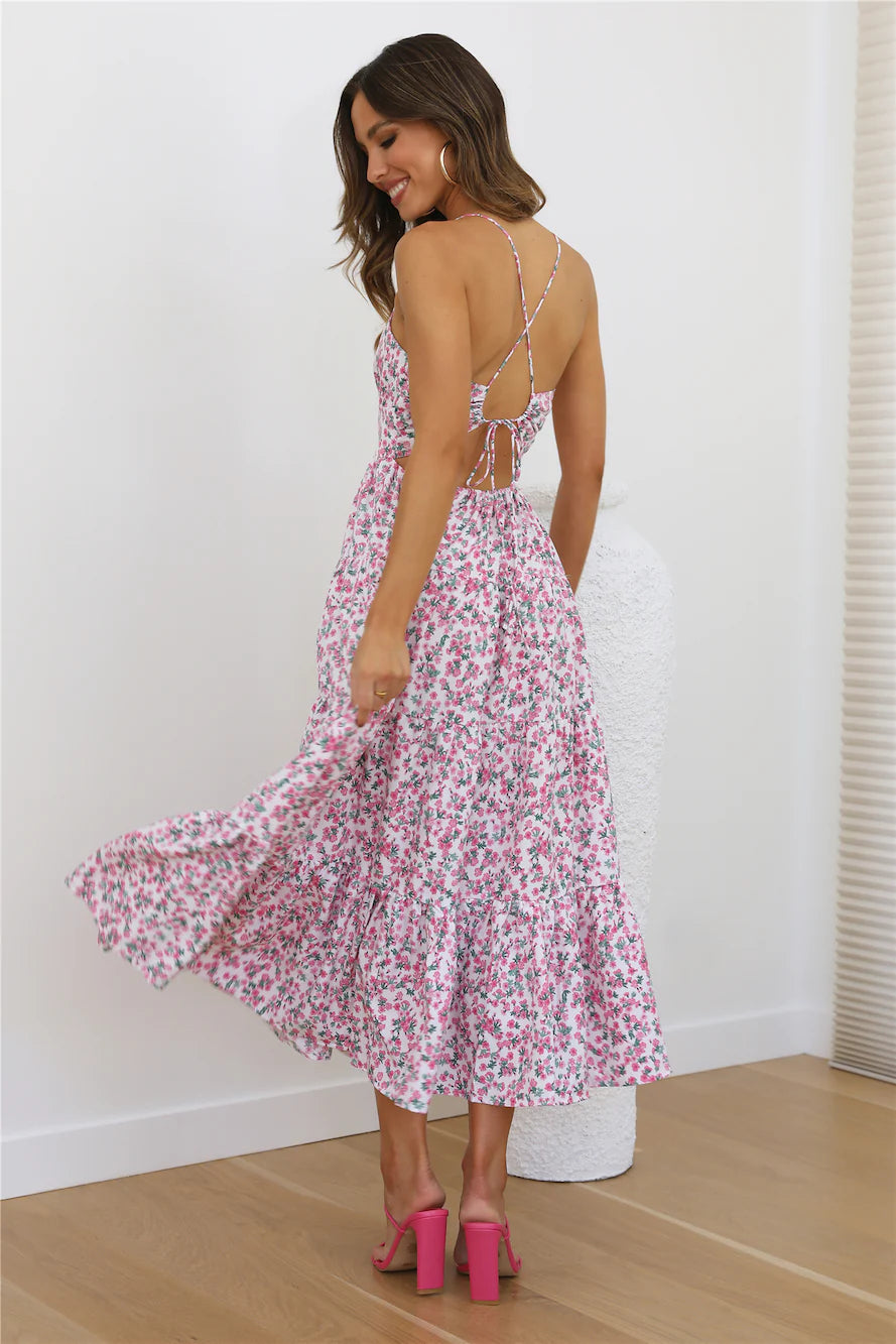 Blooming Girl Maxi Dress Pink