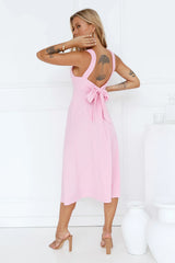 Sparkly Smile Midi Dress Pink