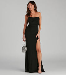 Kaia Strapless High Slit Formal Dress