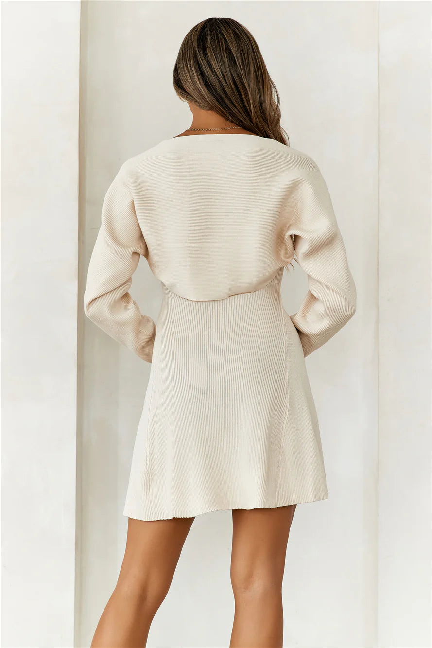 Indulging Ribbed Strapless Mini Dress Vanilla