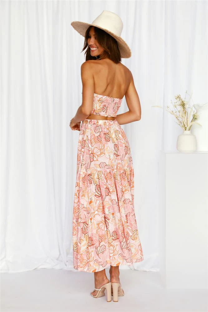 So Particular Maxi Skirt Light Orange